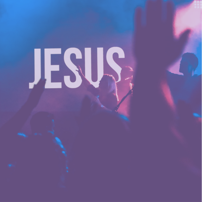 tech genius jesus effect jesus in neon lights at rock concert