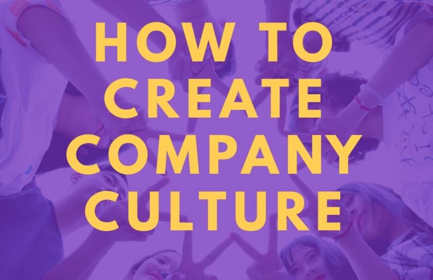 Creating company culture yellow text on purple