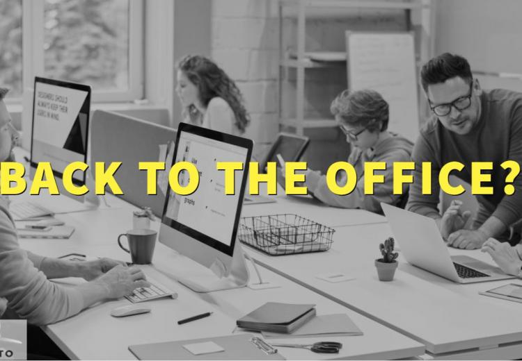 office with back to the office text