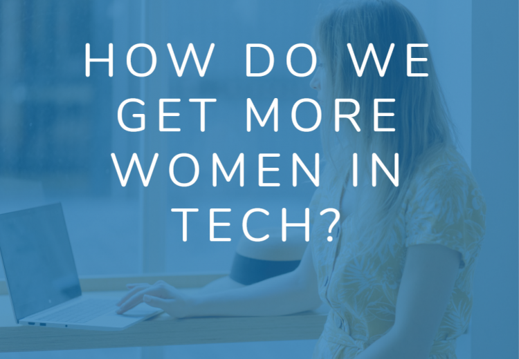 more women in tech with woman at computer in yellow tshirt